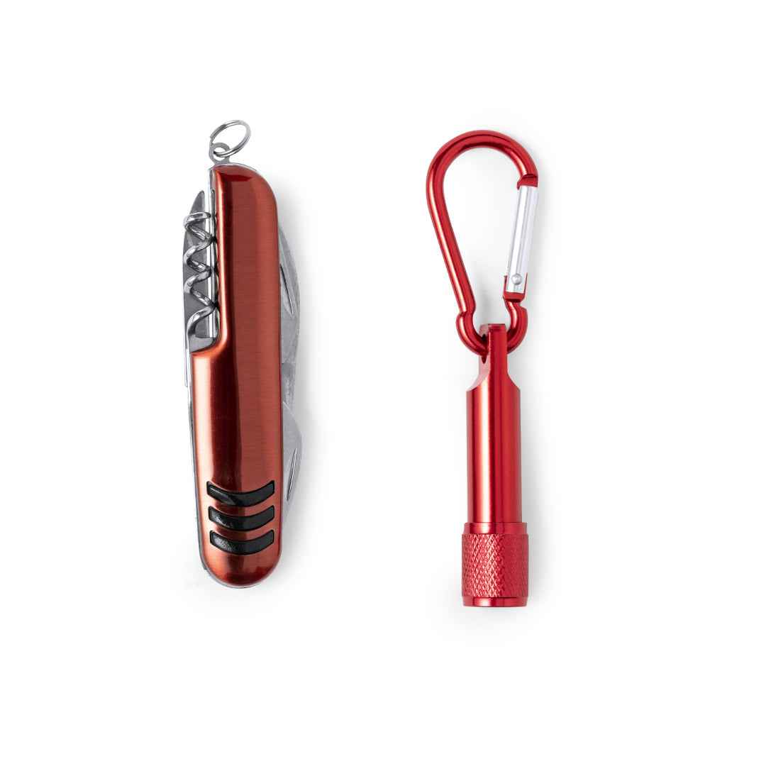 Sufli Multi-Tool – Versatile Aluminium Knife with 7 Functions and Carabiner Flashlight