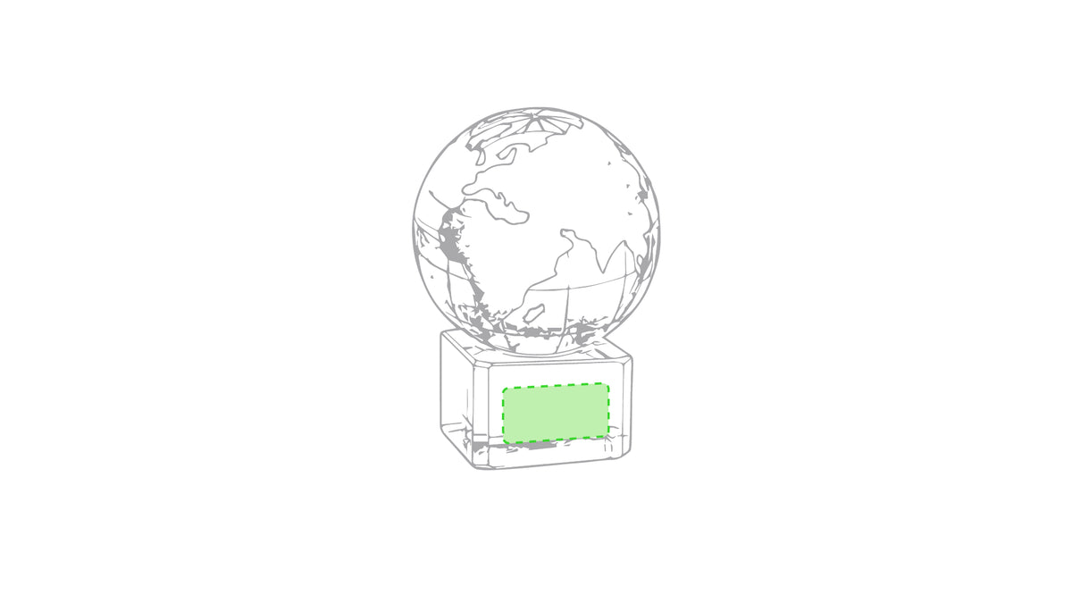 Earth-shaped Crystal Ball with Laser Printing Base – Promotional Gift for Irish Businesses