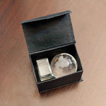 Earth-shaped Crystal Ball with Laser Printing Base – Promotional Gift for Irish Businesses