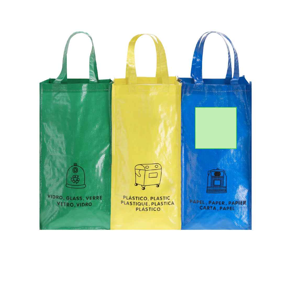 Lopack Recycling Bags - Durable Set of 3 for Organised Waste Disposal