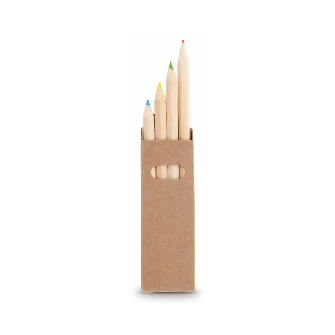 Tynie Wooden Pencils – Multi-Coloured Hexagonal Set in Kraft Box