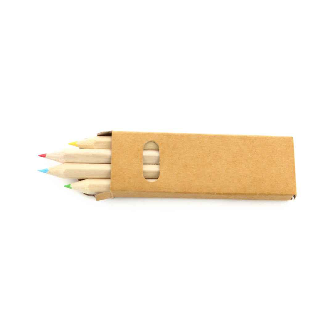 Tynie Wooden Pencils – Multi-Coloured Hexagonal Set in Kraft Box
