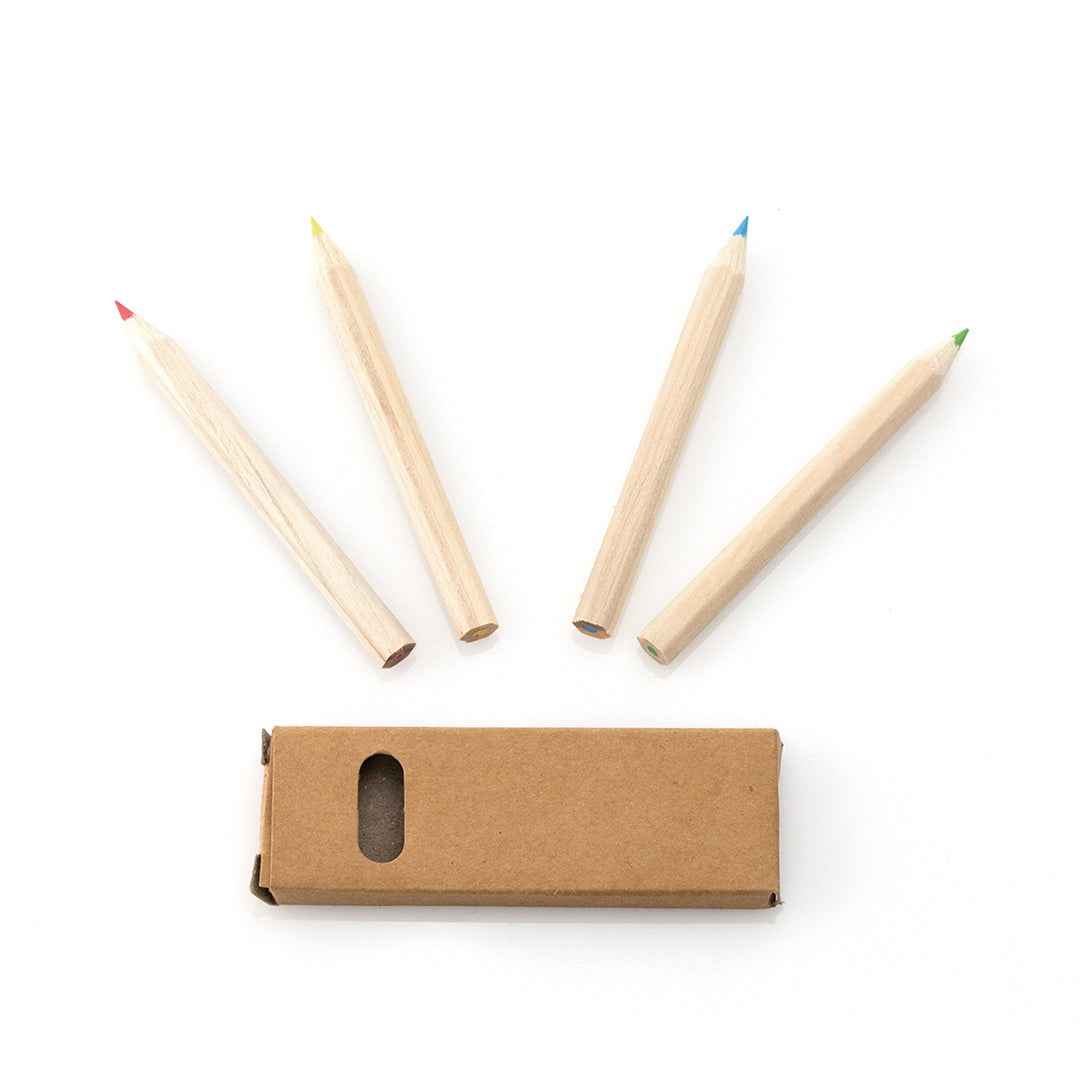 Tynie Wooden Pencils – Multi-Coloured Hexagonal Set in Kraft Box