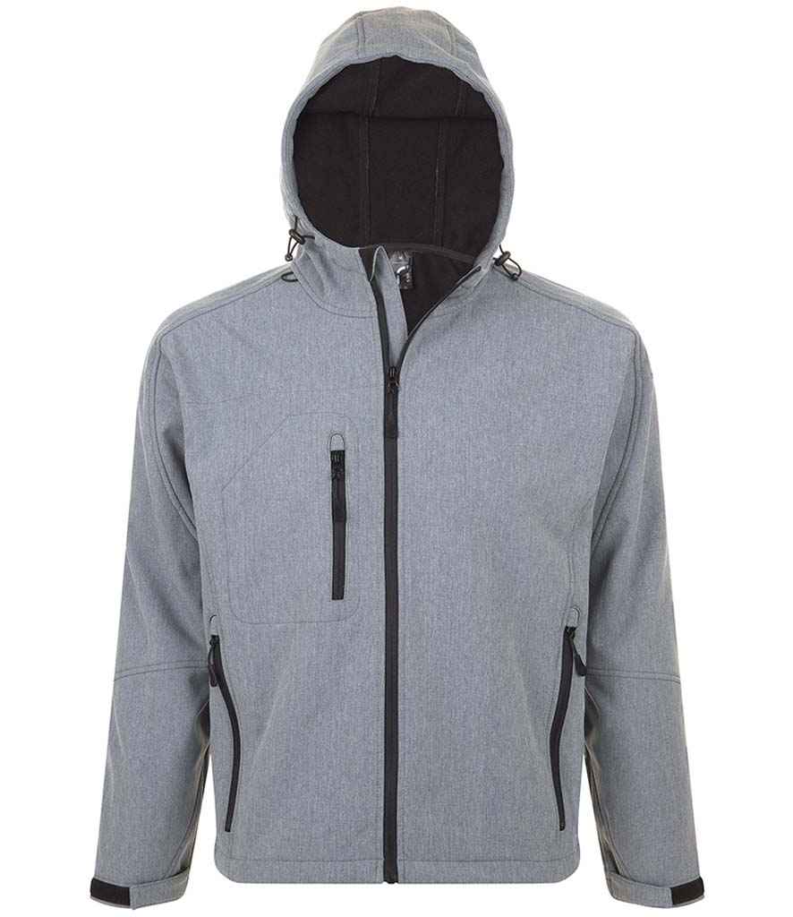 SOL'S Replay Hooded Soft Shell Jacket for Bulk Orders in Ireland Grey Marl XS