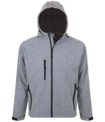 SOL'S Replay Hooded Soft Shell Jacket for Bulk Orders in Ireland Grey Marl XS