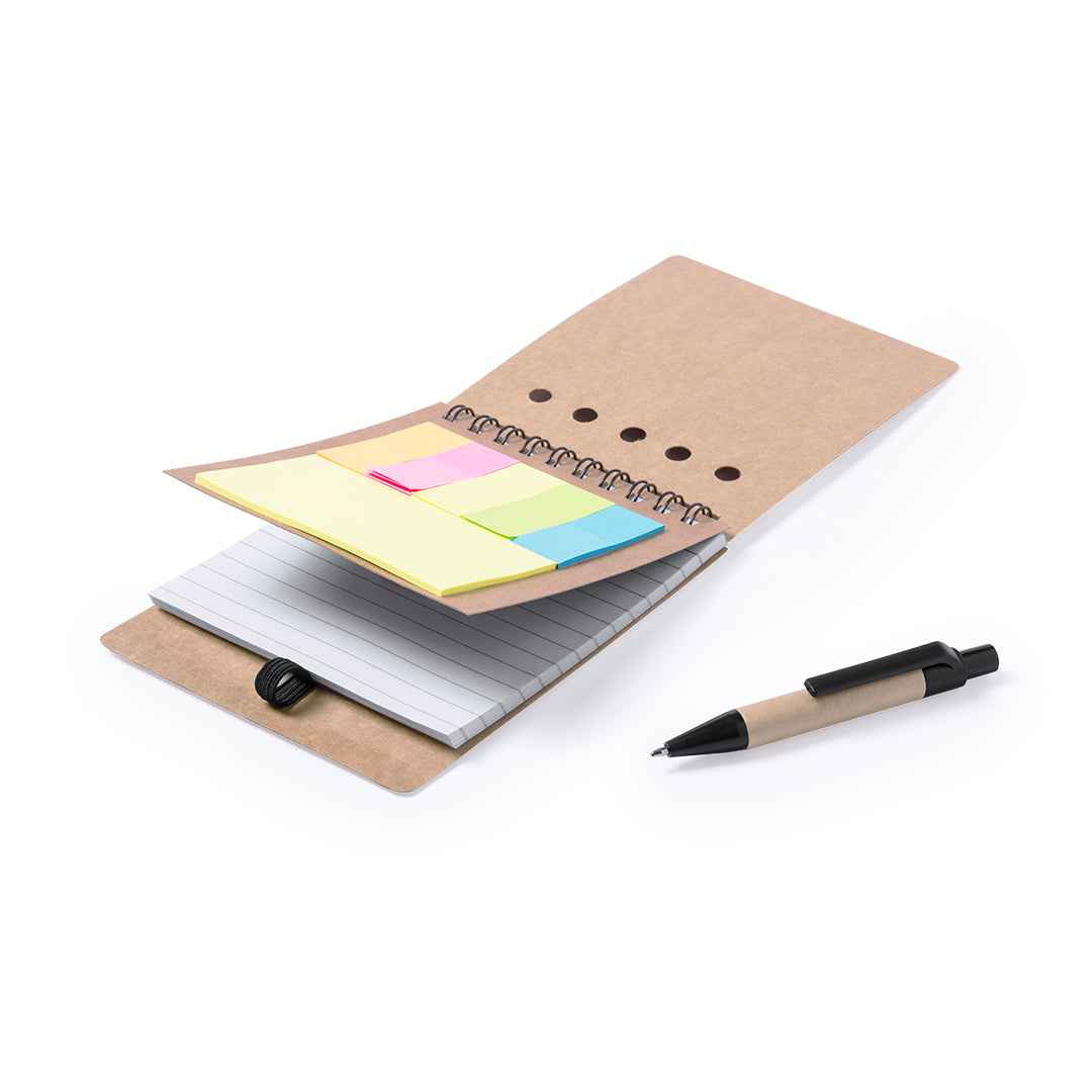 Diser Sticky Ring Notepad with Recycled Cardboard Pen - Fou Tees Ireland