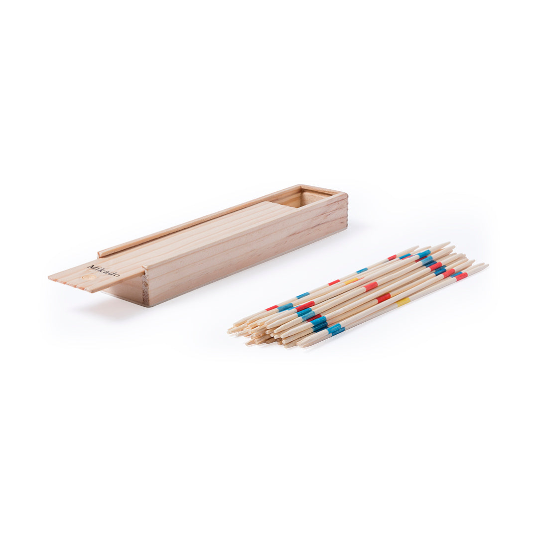 Mikado Wooden Skill Game - Classic Wooden Sticks Set in Wooden Box