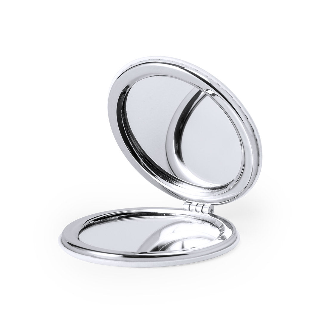 Plumiax Folding Mirror – Elegant White PU Leather Compact Mirror