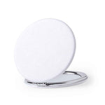 Plumiax Folding Mirror – Elegant White PU Leather Compact Mirror