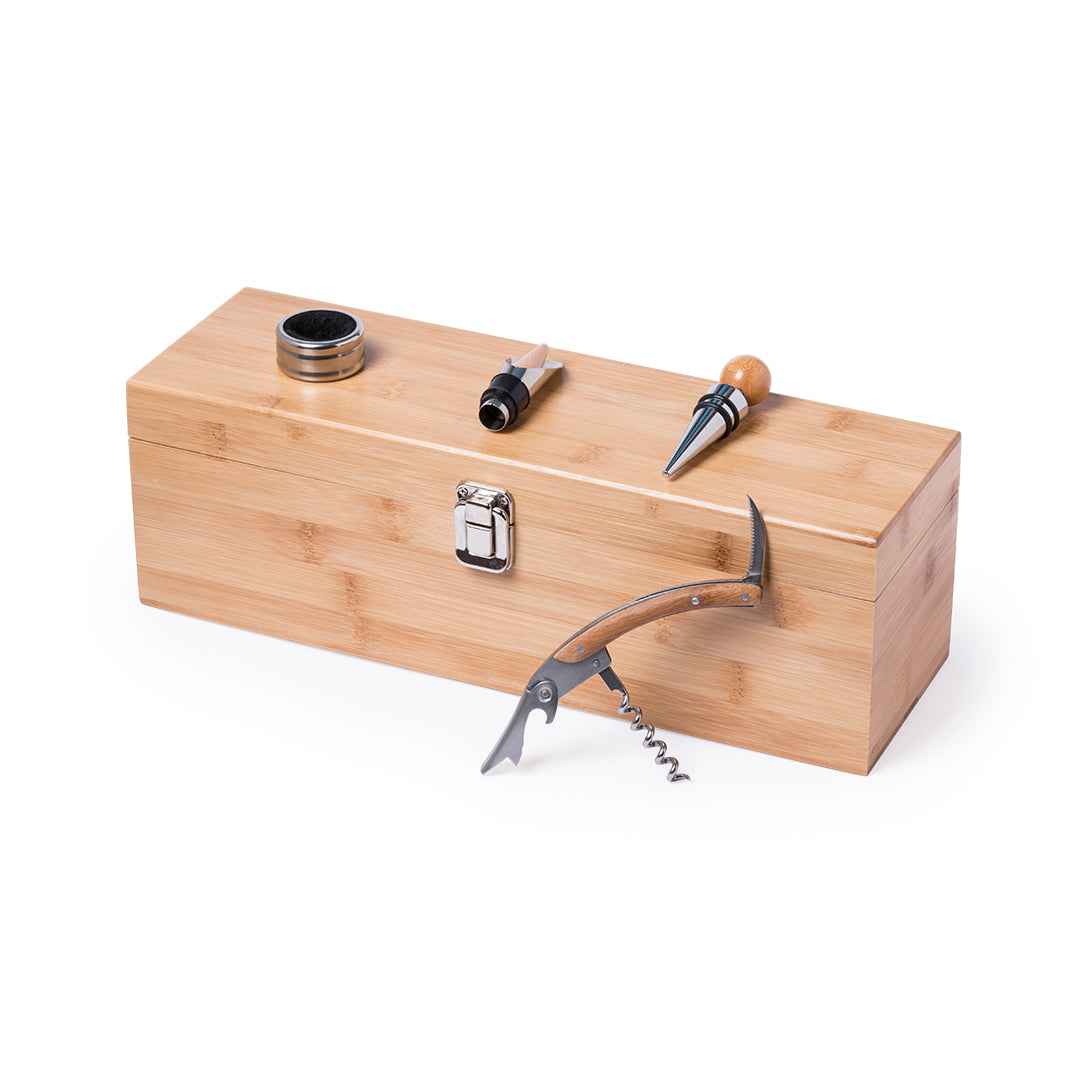 Boriax Wine Set – Premium Bamboo and Stainless Steel Bar Accessories
