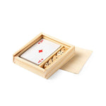Pelkat Board Games – Classic French Cards and Wooden Dice Set in Wooden Case