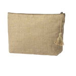 Lindak Beauty Bag – Durable Jute Nature Line with Zipper Closure