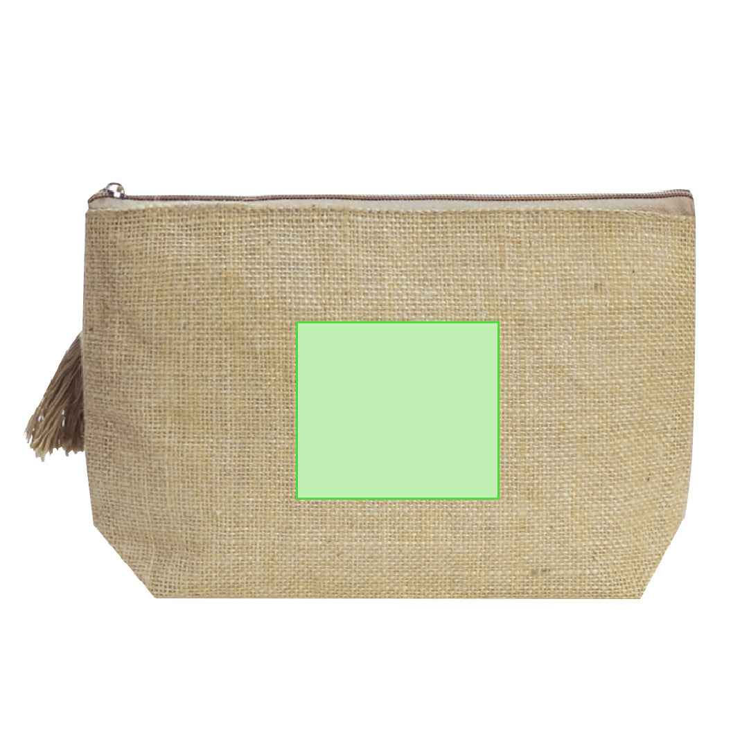 Lindak Beauty Bag – Durable Jute Nature Line with Zipper Closure