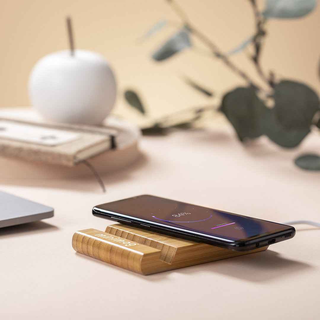 Vartol Wireless Charger with Bamboo Holder – Sustainable Charging Solution