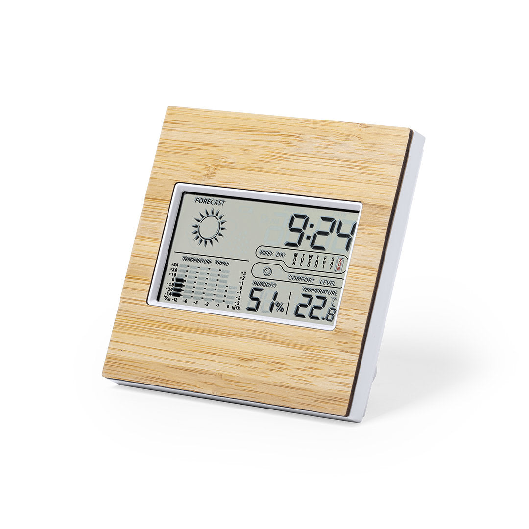 Behox Weather Station with Bamboo Front - Eco-Friendly and Functional