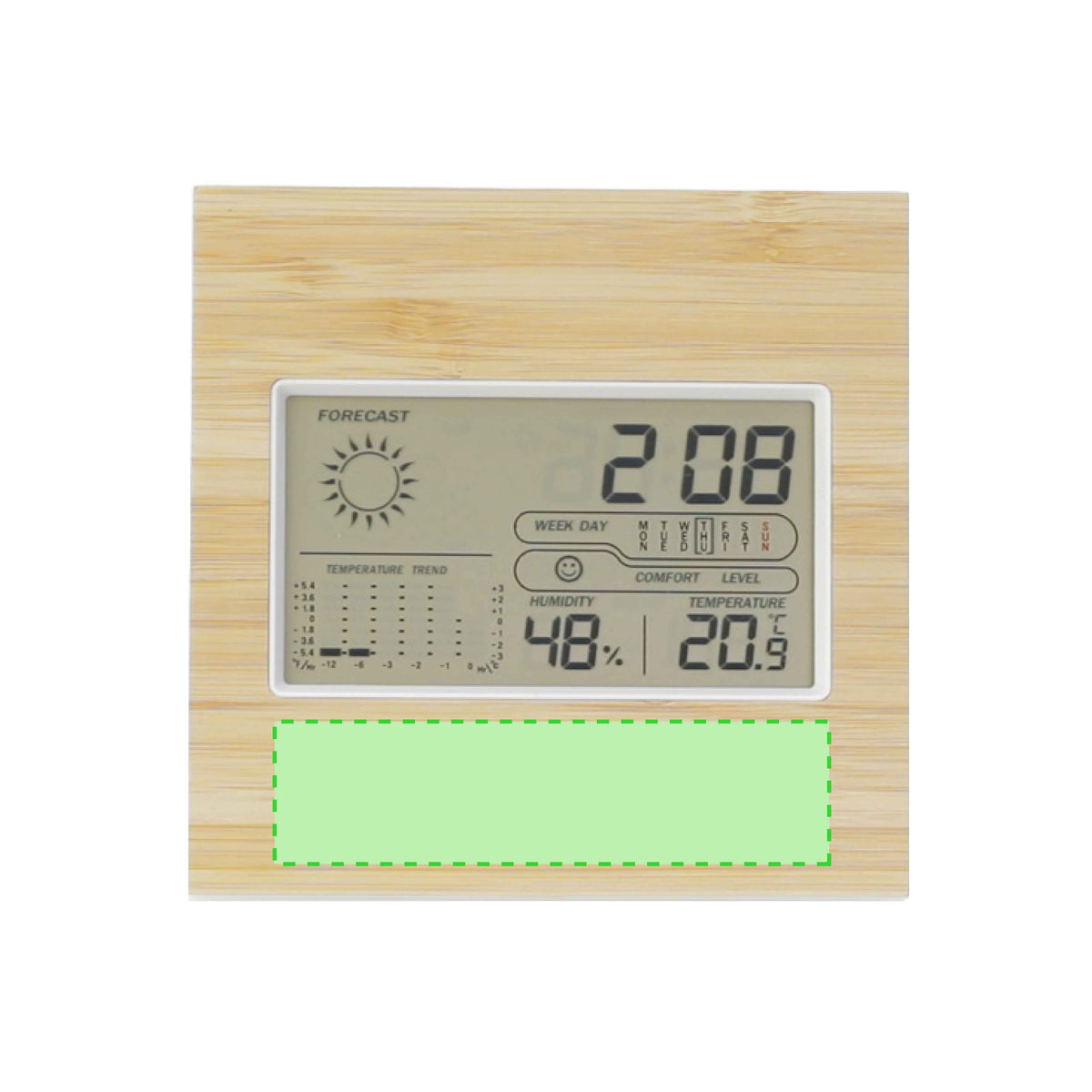 Behox Weather Station with Bamboo Front - Eco-Friendly and Functional