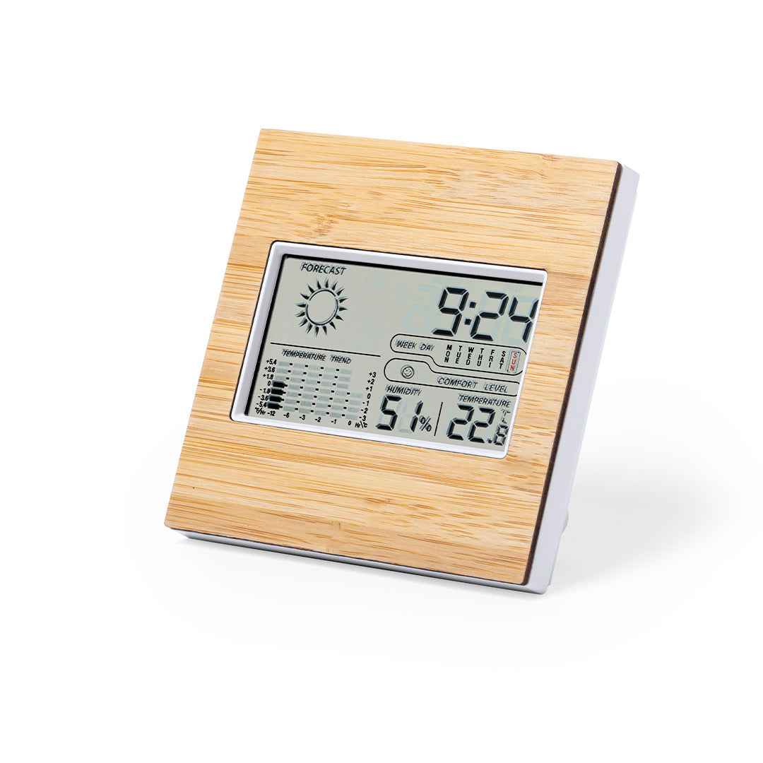 Behox Weather Station with Bamboo Front - Eco-Friendly and Functional
