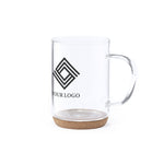Hindras Eco-Friendly Cup - Durable Borosilicate Glass with Natural Cork Base