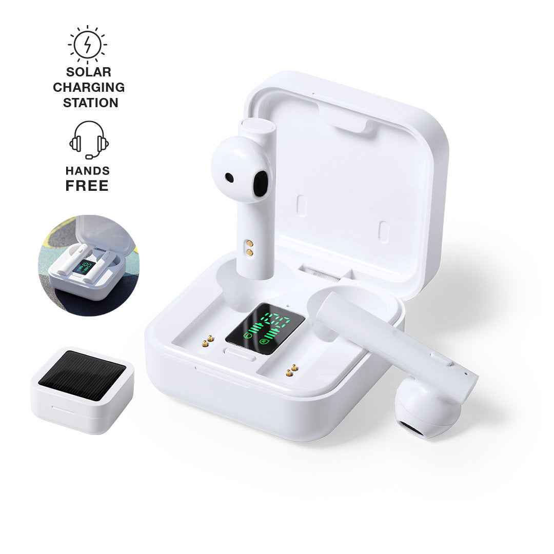 Vinzer Bluetooth Earphones with Solar Charging – Bulk Orders from Fou Tees Ireland