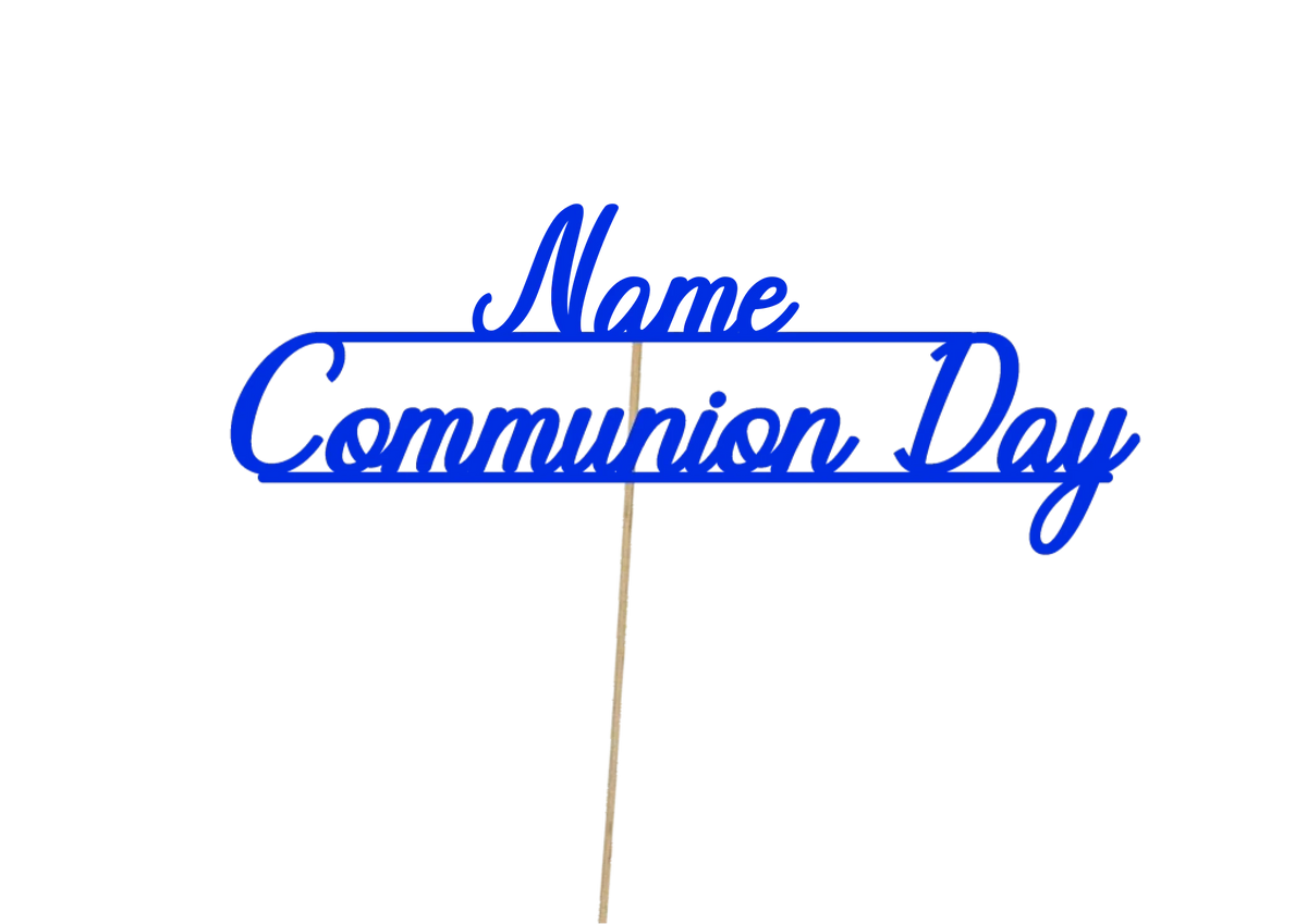Personalised Communion Cake Topper Blue