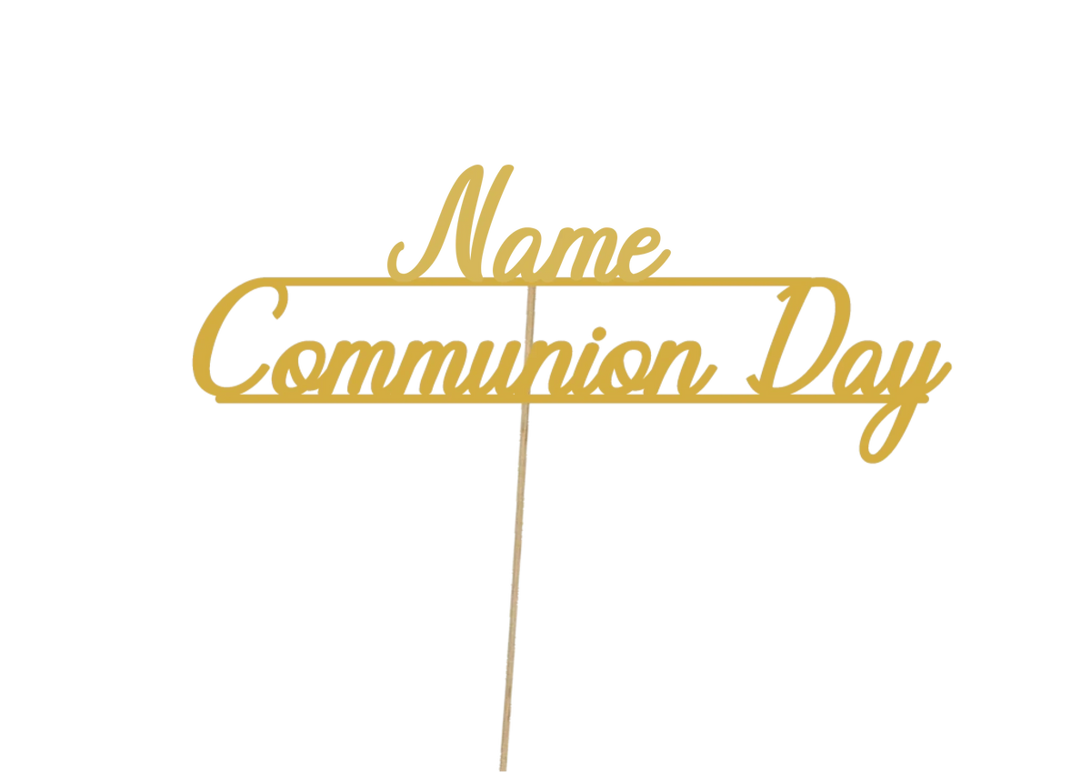 Personalised Communion Cake Topper Gold