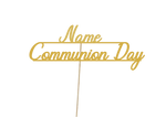 Personalised Communion Cake Topper Gold
