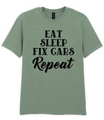 Eat Sleep Fix Cars Repeat - T-shirt