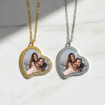 Custom Heart Necklace With Stones On One Side
