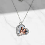 Custom Heart Necklace With Stones On One Side