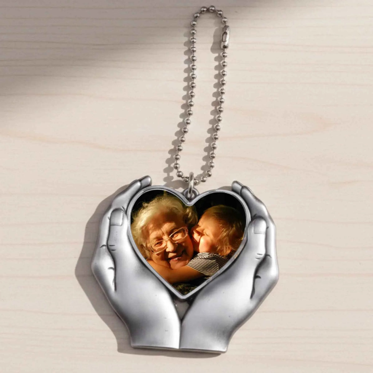 Custom Heart in Hands Keyring