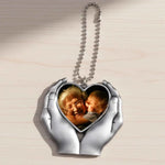 Custom Heart in Hands Keyring