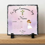 On Your Communion Day Girls Square Slate