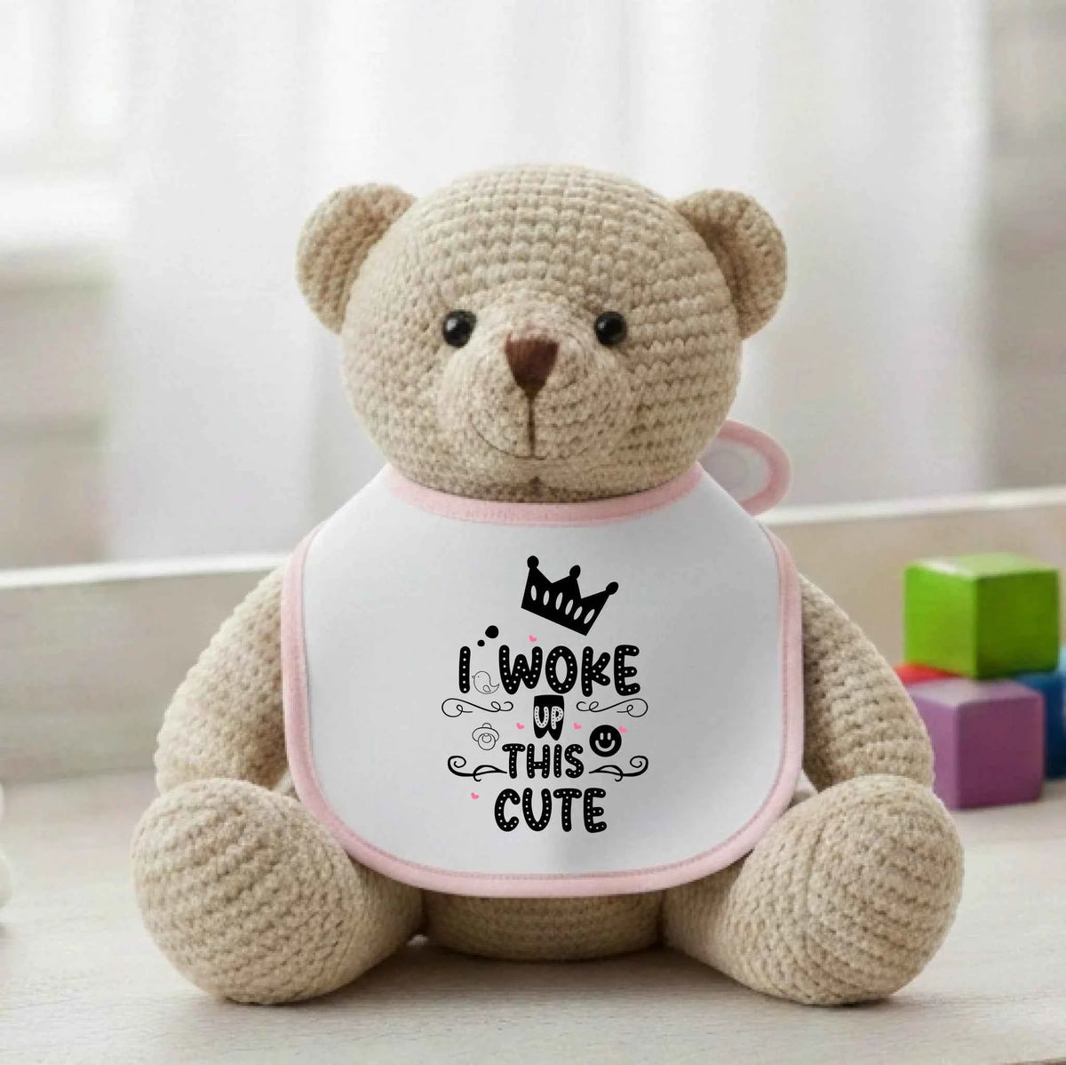 I woke up this cute - Baby Bib