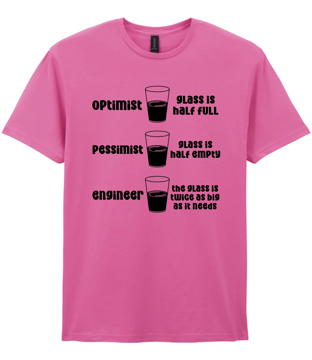 Optimist Pessimist Engineer - T-shirt - Fou Tees