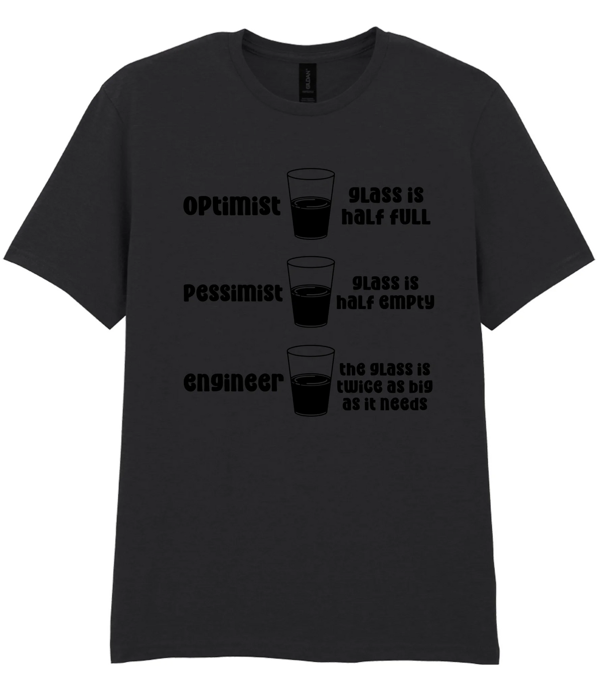 Optimist Pessimist Engineer - T-shirt - Fou Tees