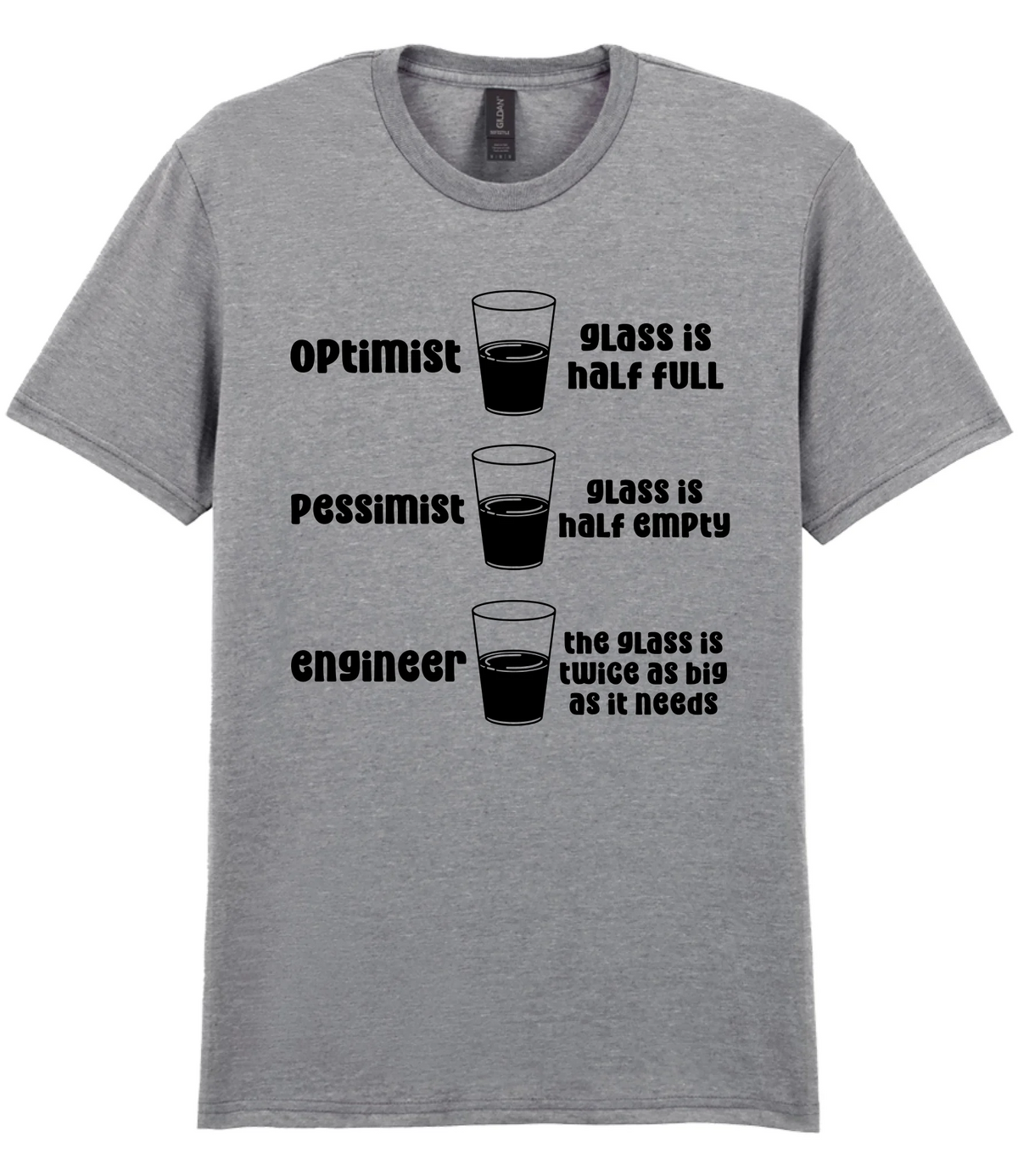 Optimist Pessimist Engineer - T-shirt - Fou Tees