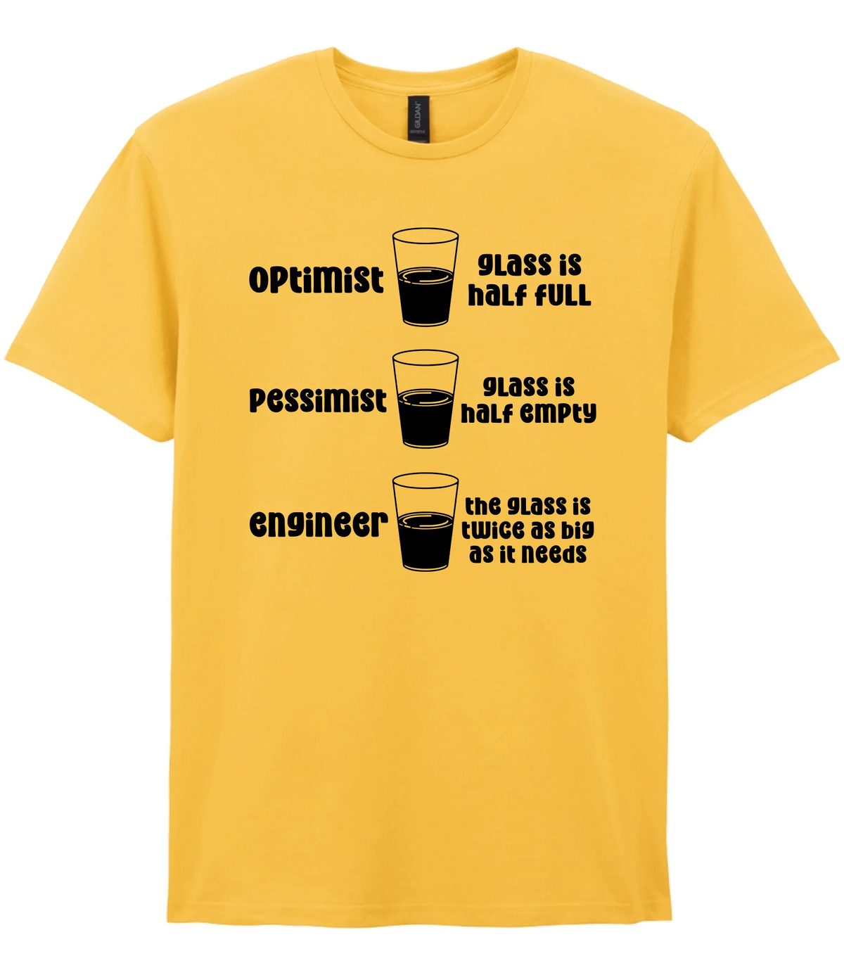 Optimist Pessimist Engineer - T-shirt - Fou Tees