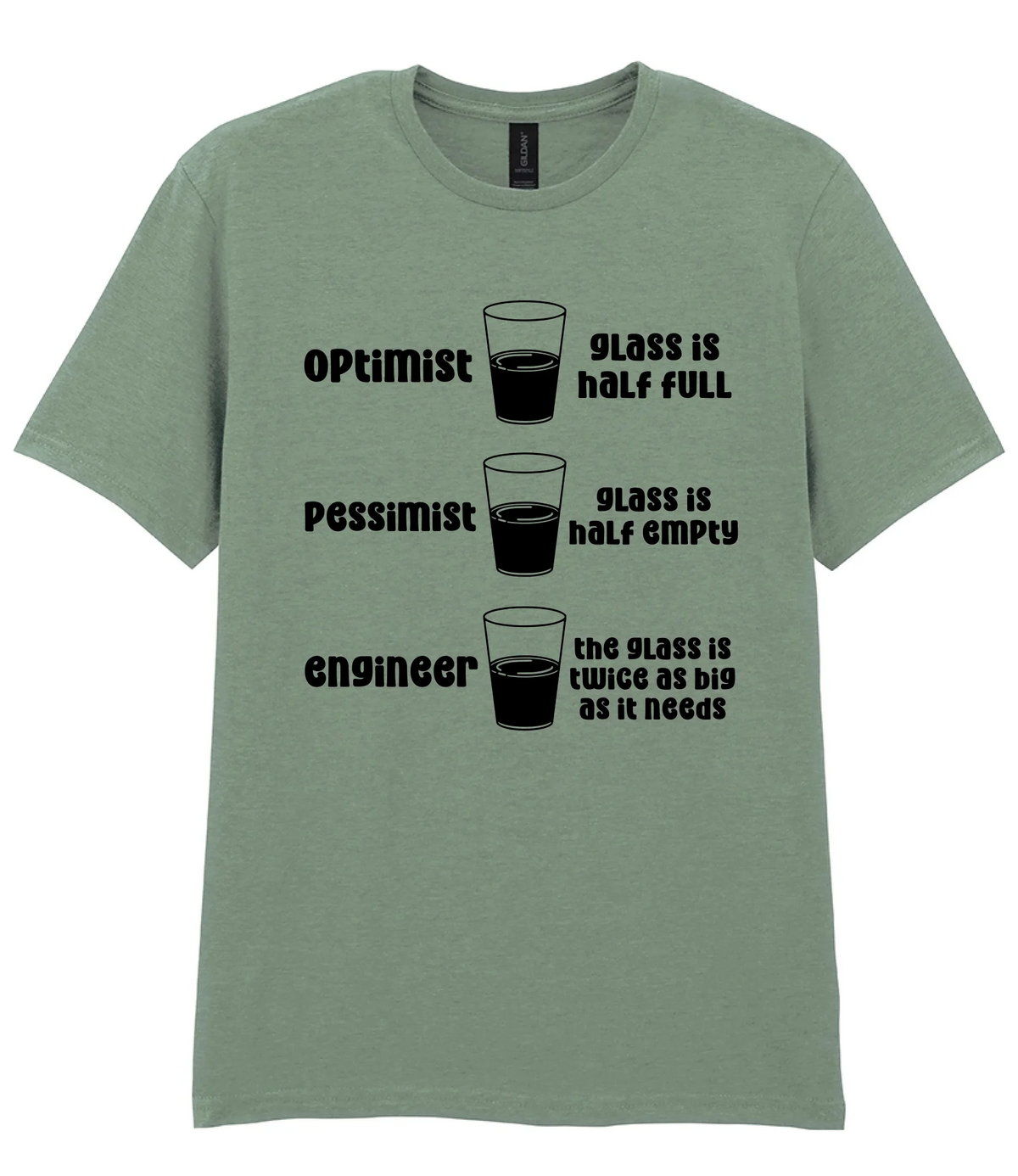Optimist Pessimist Engineer - T-shirt - Fou Tees