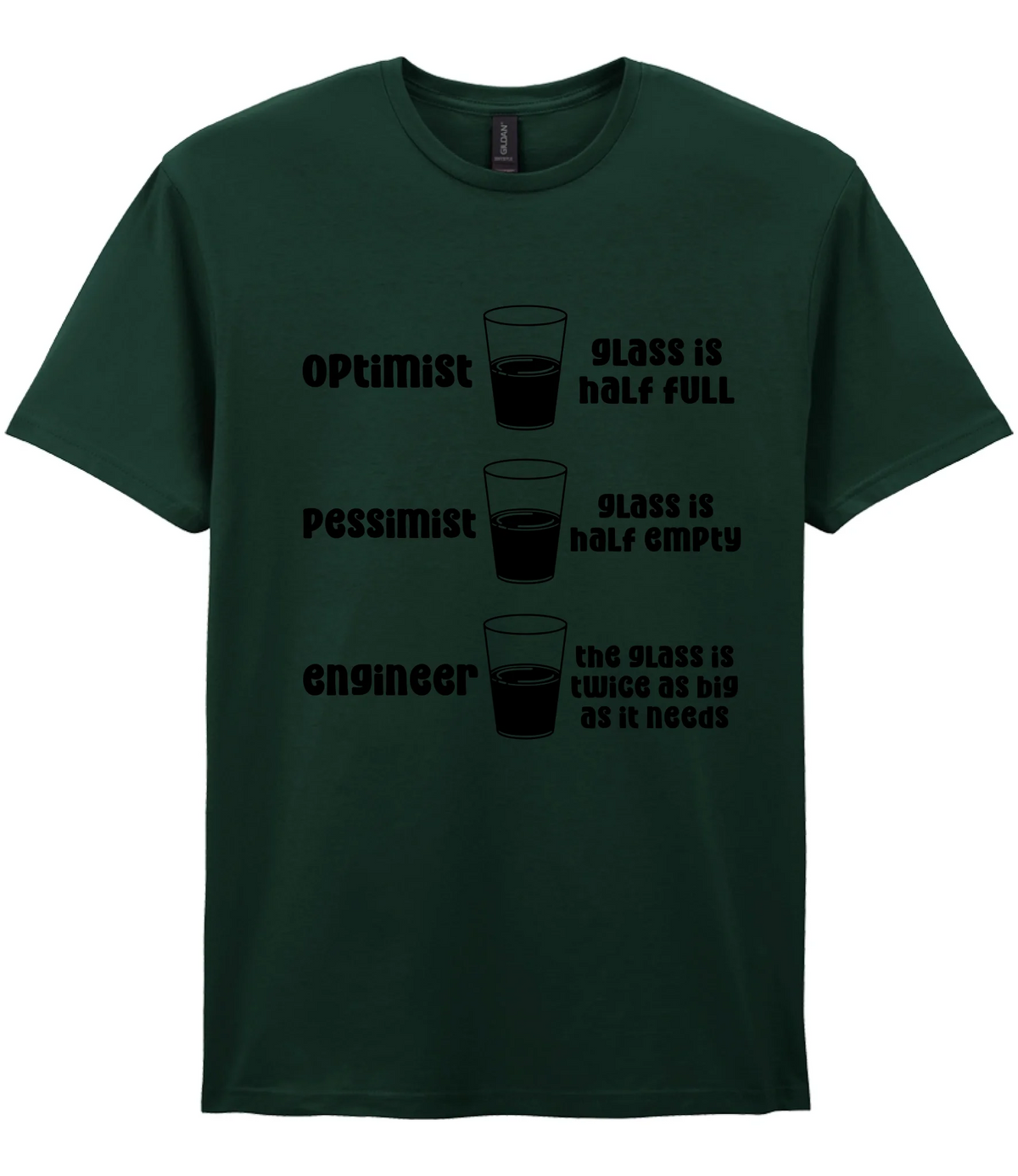 Optimist Pessimist Engineer - T-shirt - Fou Tees