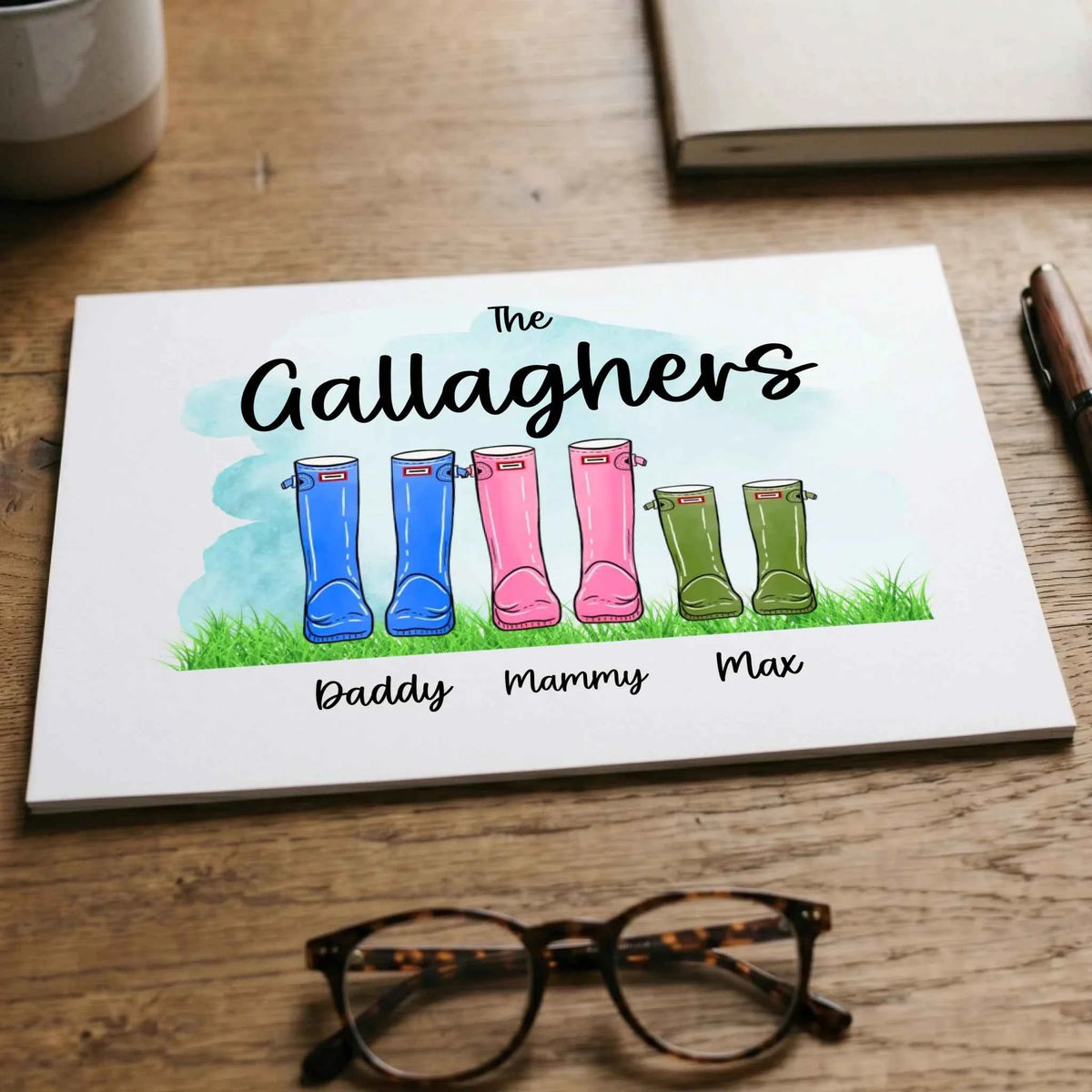 Family Of Wellies - A4 Print