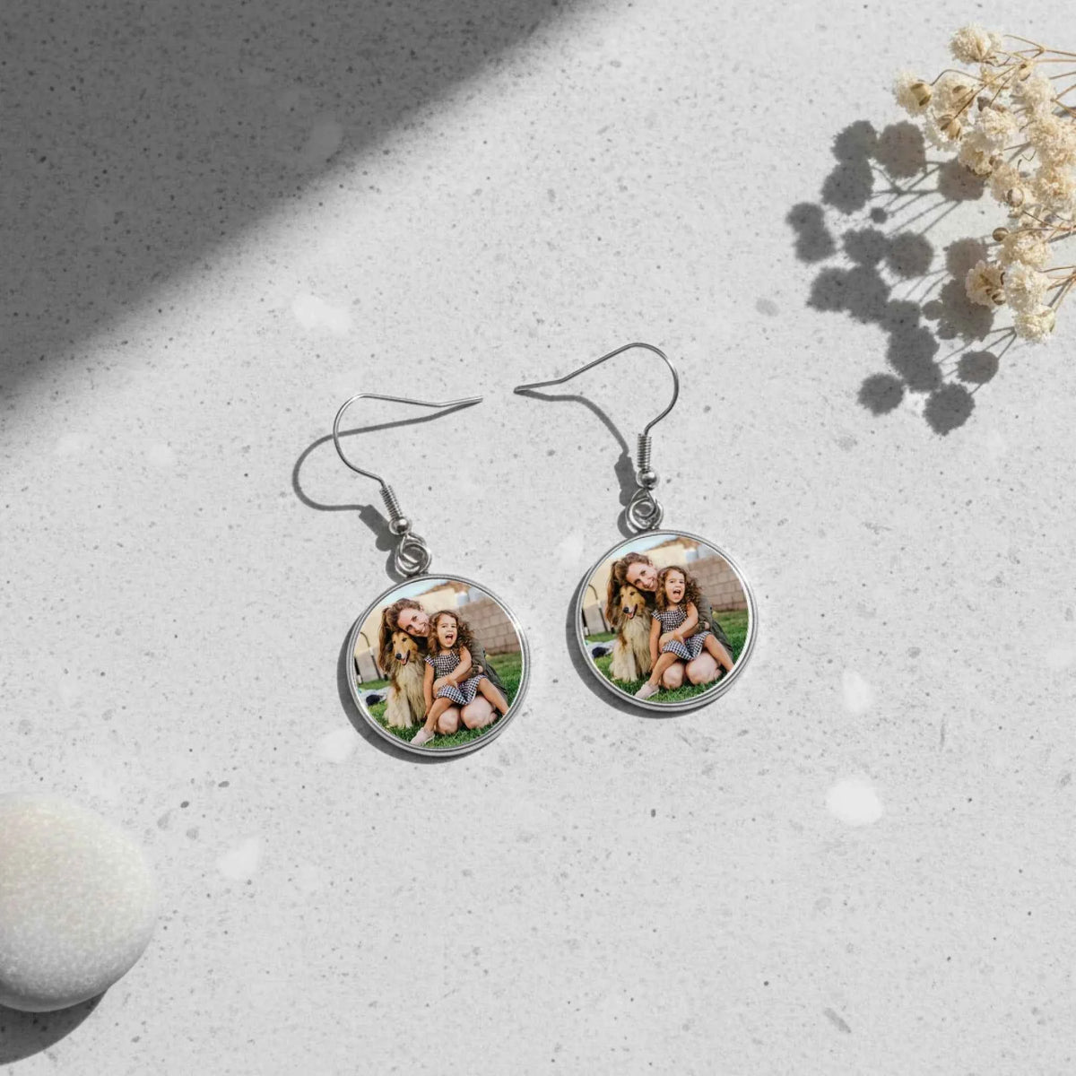 Custom Photo Round Earrings