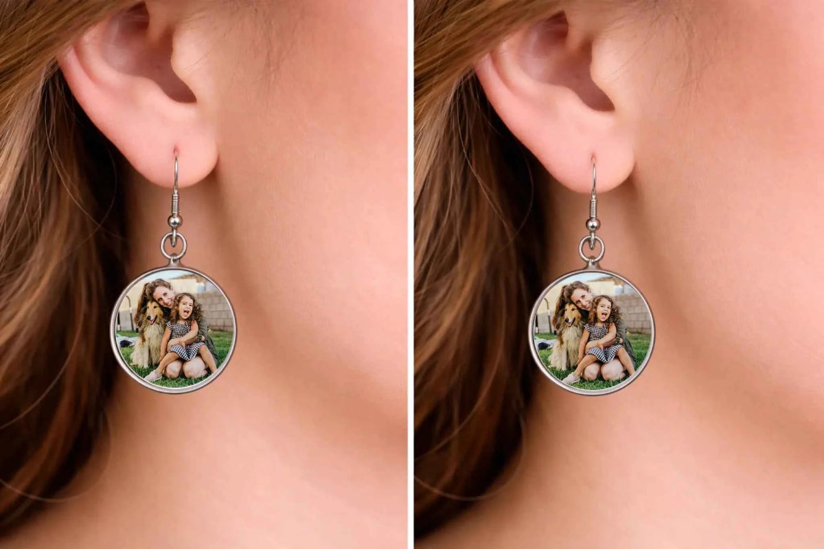 Custom Photo Round Earrings