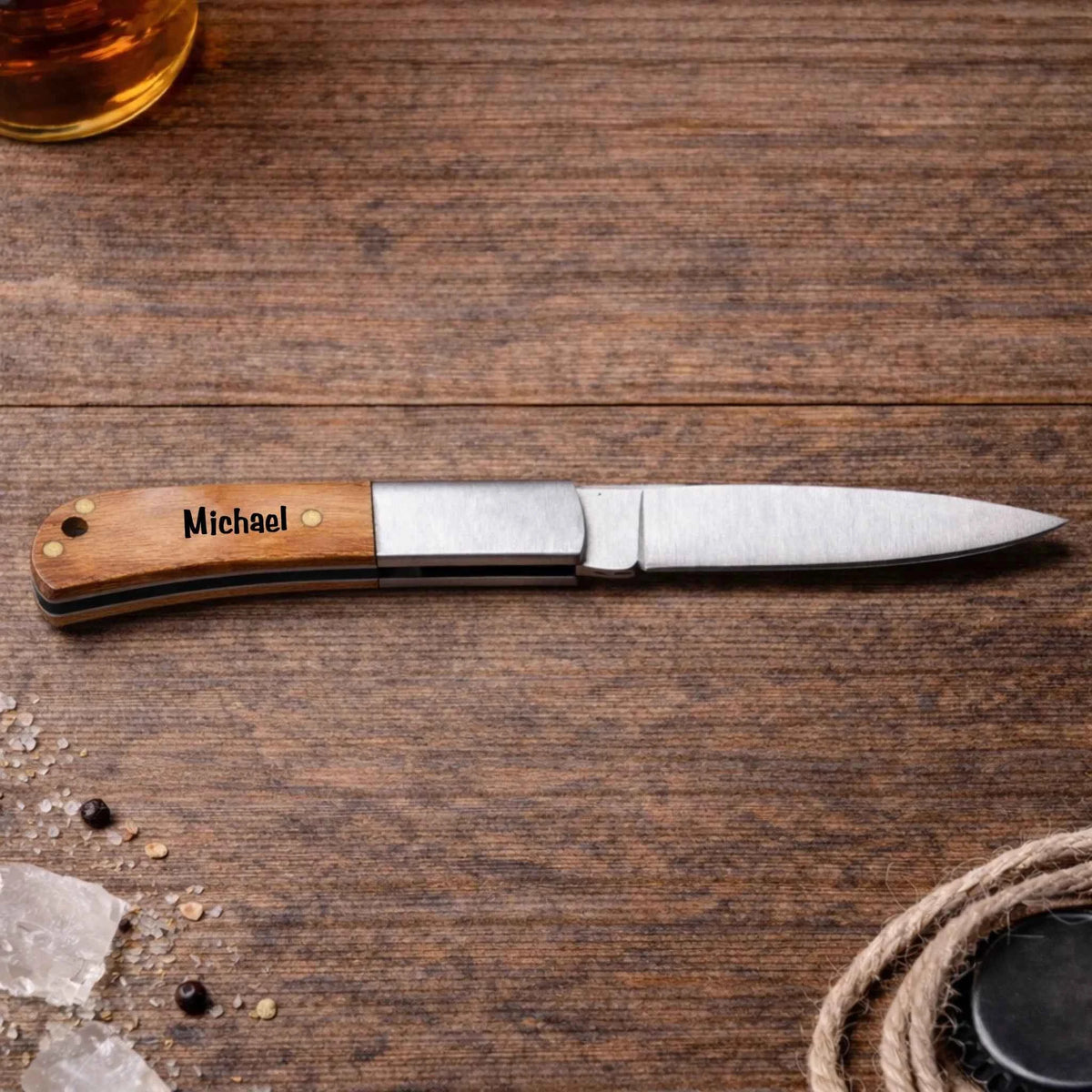Custom Light Wood and Steel Penknife
