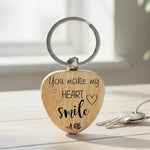 Custom You Make My Heart Smile Heart Keyring - The Perfect Meaningful Gift