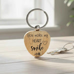 Custom You Make My Heart Smile Heart Keyring - The Perfect Meaningful Gift