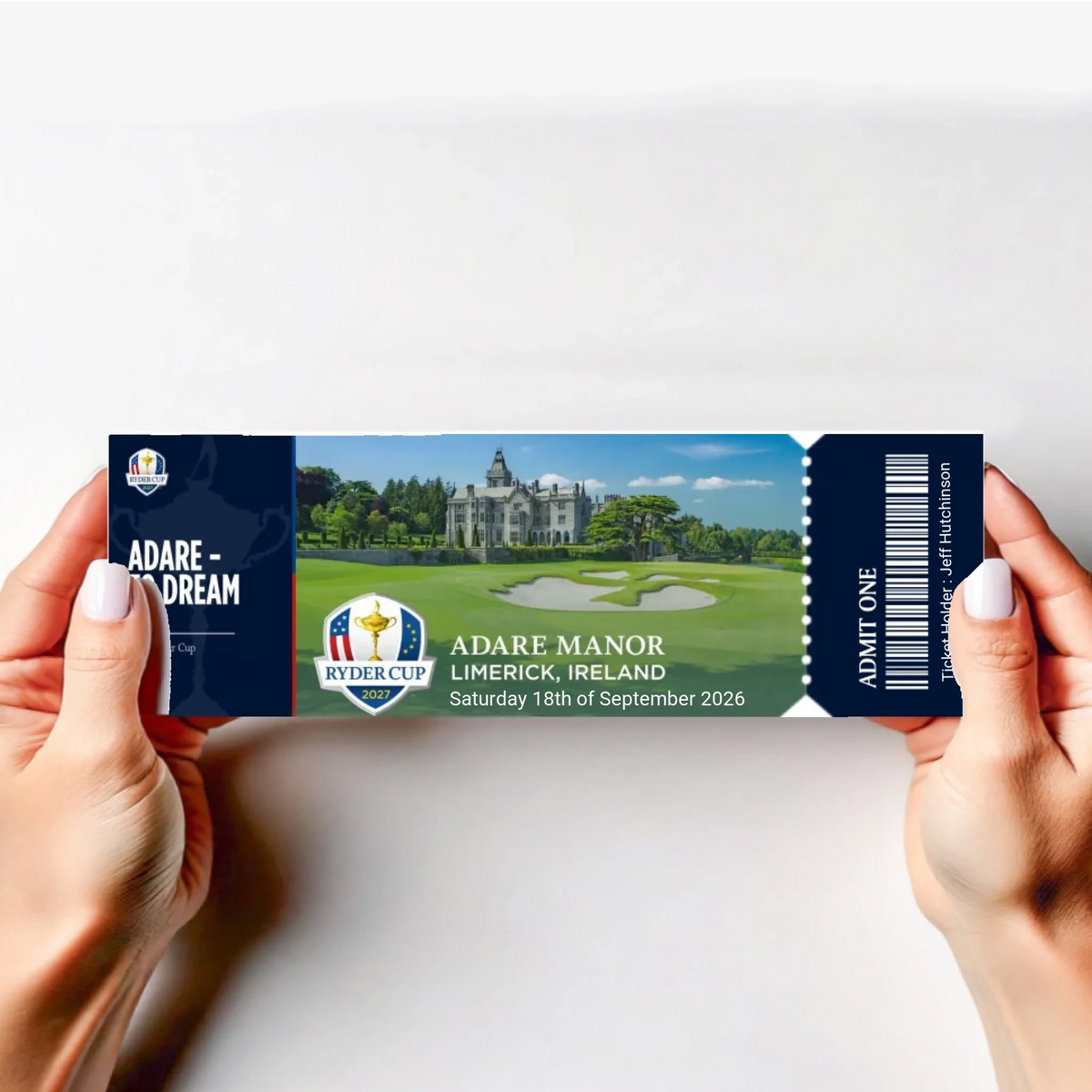 Ryder Cup Custom Ticket - Unique Personalised Email Ticket Solution
