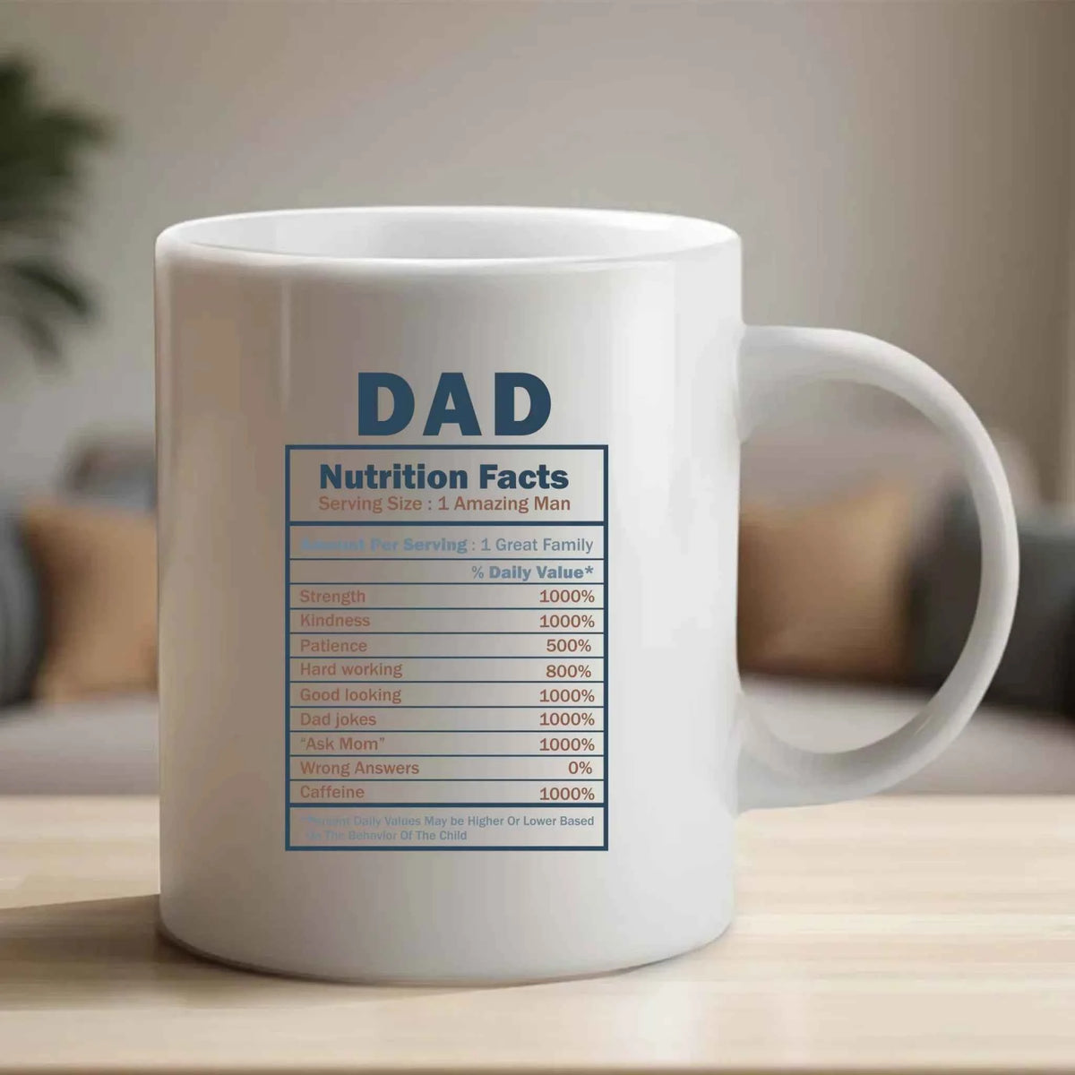 Dad Nutrition Facts Mug - Perfect Gift for Fathers