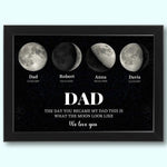 Moon Phases Dad Frame - The Day You Became My Dad A4 Frame