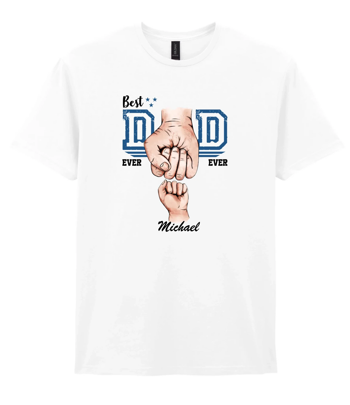 World's Best Dad T-Shirt with Custom Fists