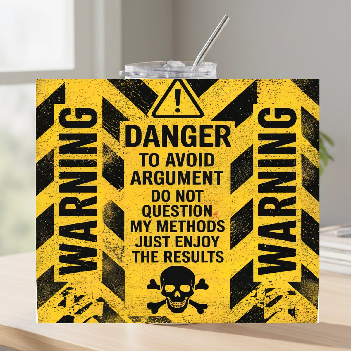 Warning Tumbler